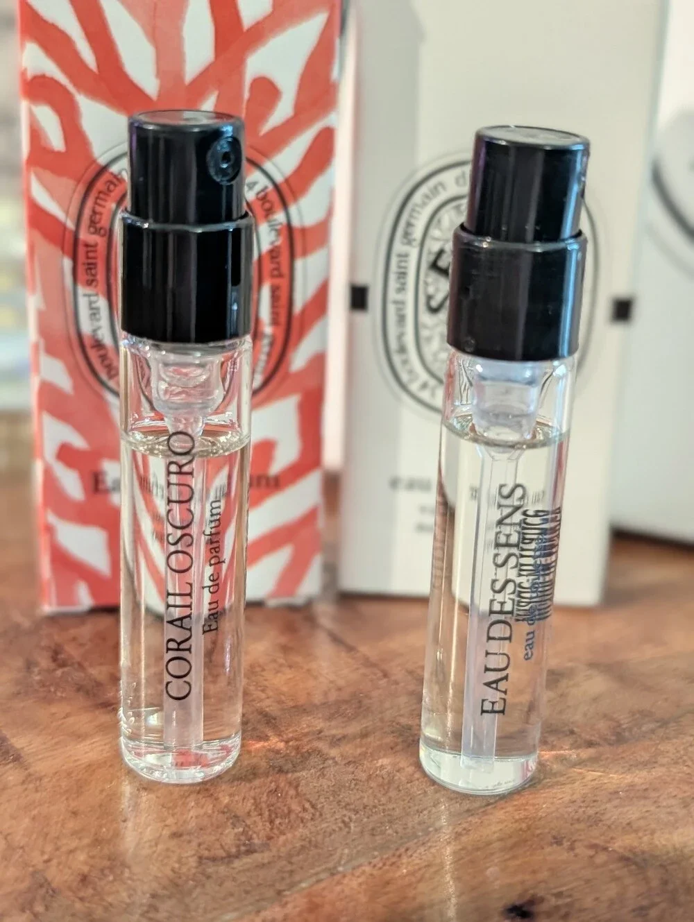Diptyque goodie bag (Gift Bag, Corail Oscuro, Eau Des Sens)